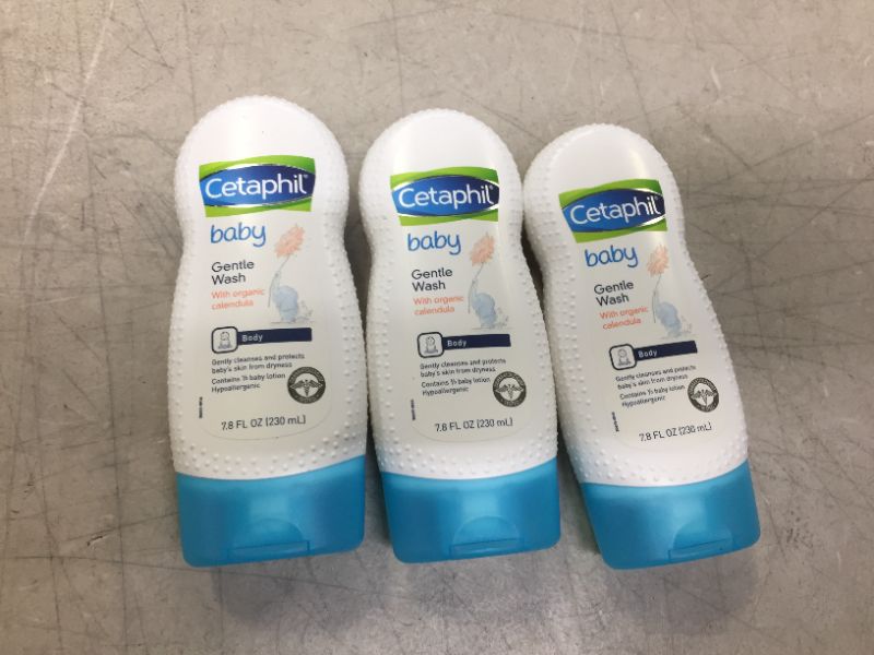 Photo 2 of 3x Cetaphil Baby Body Wash with Half Baby Lotion, Gentle Wash with Organic Calendula, Soothes Dry, Sensitive Skin for Everyday Use, Gentle Fragrance, Soap Free, Hypoallergenic, 7.8oz
