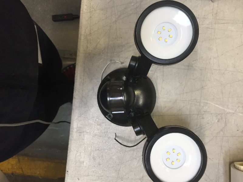 Photo 2 of 180° Black Motion Activated Outdoor Integrated LED Twin Head Flood Light
