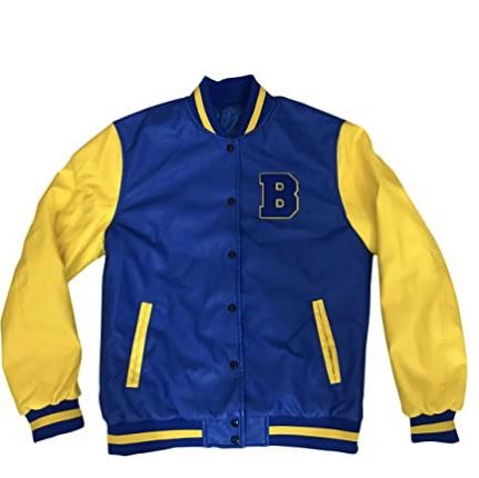 Photo 1 of M J Fox Scott Howard Beacon Hills Beavers Varsity Letterman Jacket Style Sweatshirt Leather T Wolf size XL
