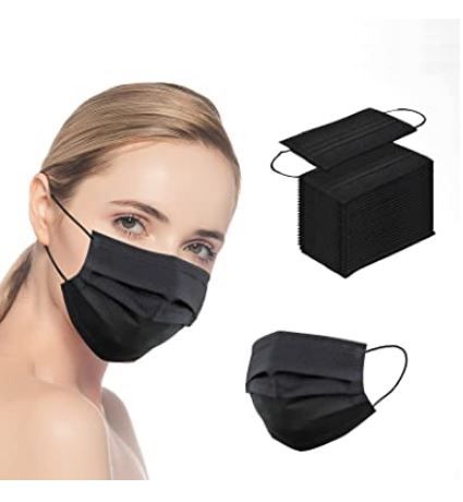 Photo 1 of 50 Pcs & 100 pcs Black Face Mask for Adult?50 Pcs Child face mask?3-Layer Breathable Anti-dust Protective Masks
