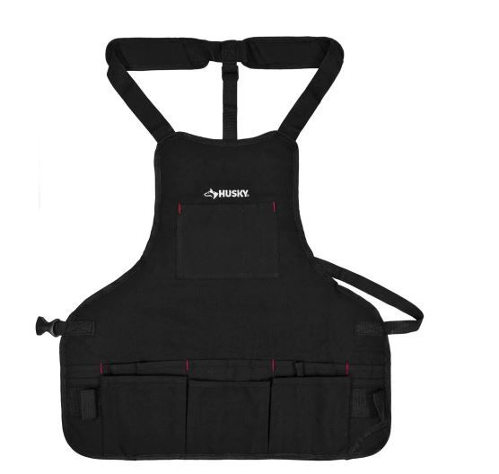 Photo 1 of 23 in. 16-Pocket Black Canvas Bib Tool Apron
