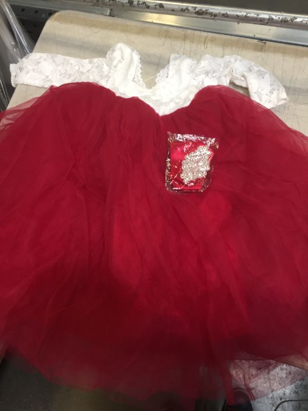Photo 1 of red tule white lace dress 2y