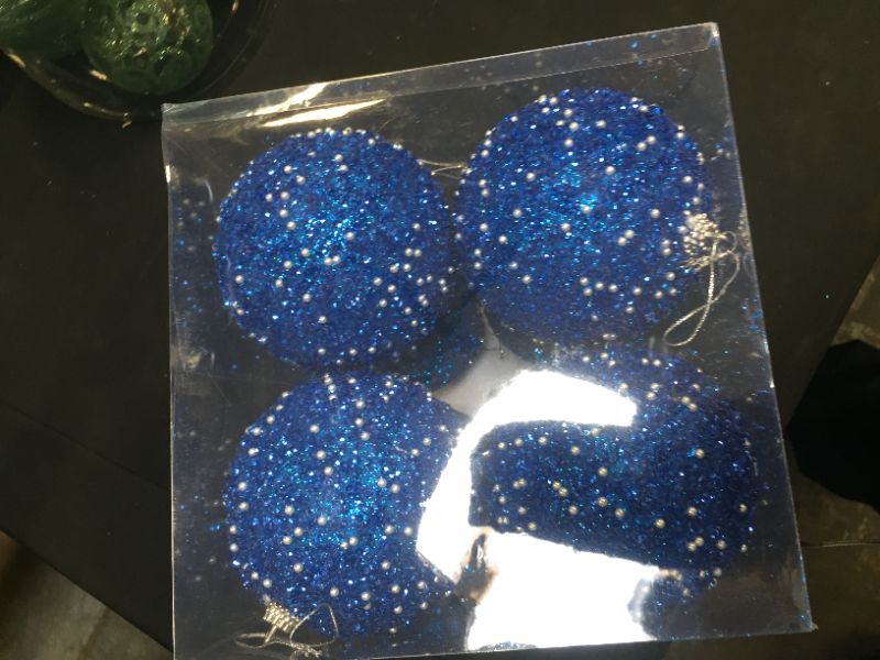 Photo 3 of Christmas balls 8 pack large color blue