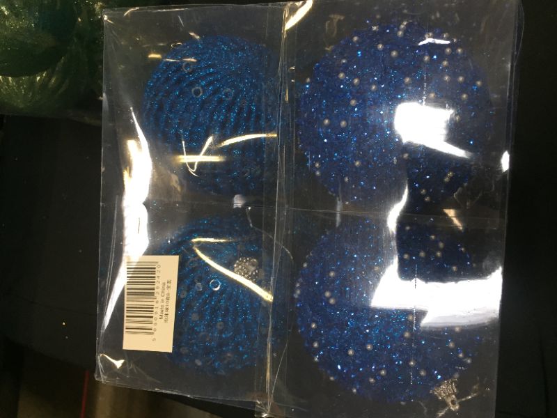 Photo 2 of Christmas balls 8 pack large color blue