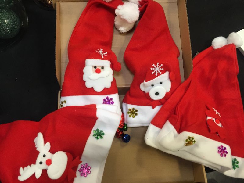 Photo 1 of 8 Christmas santa Claus hat color white and red 