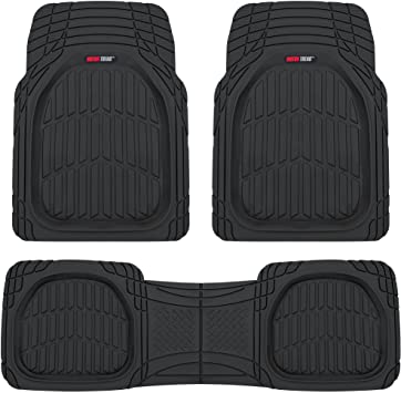 Photo 1 of Motor Trend 923-BK Black FlexTough Contour Liners-Deep Dish Heavy Duty Rubber Floor Mats for Car SUV Truck & Van-All Weather Protection Trim to Fit Most Vehicles