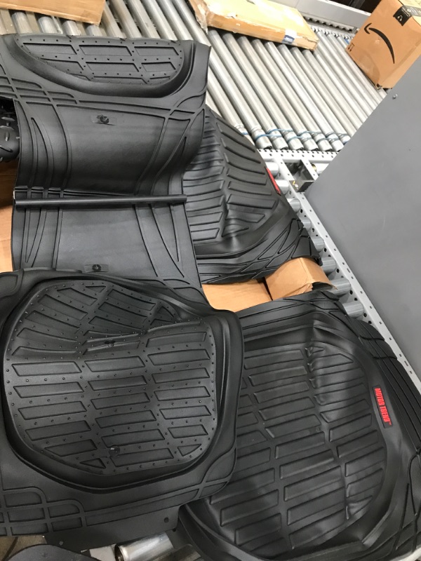 Photo 2 of Motor Trend 923-BK Black FlexTough Contour Liners-Deep Dish Heavy Duty Rubber Floor Mats for Car SUV Truck & Van-All Weather Protection Trim to Fit Most Vehicles