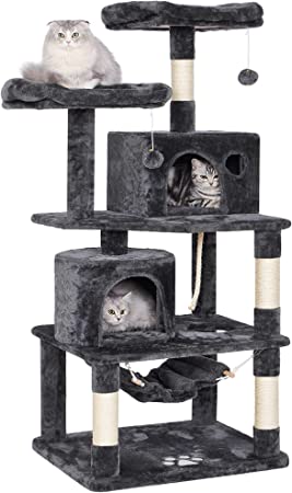 Photo 1 of BEWISHOME Cat Tree Condo Furniture Kitten Activity Tower Pet Kitty Play House with Scratching Posts Perches Hammock MMJ01