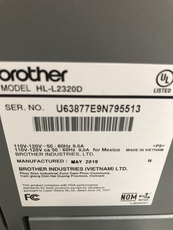 Photo 5 of Brother HL-L2320D Monochrome Laser Printer