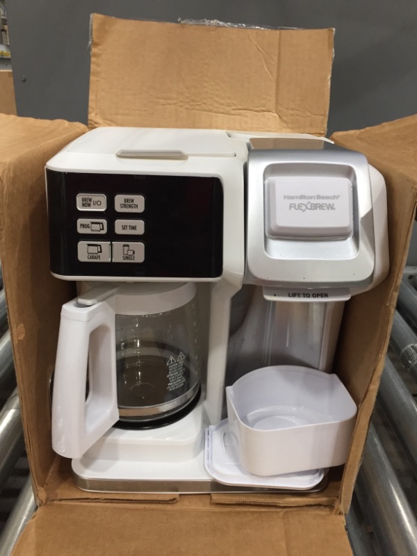 Photo 2 of ***PARTS ONLY*** Hamilton Beach FlexBrew Trio 2-Way Coffee Maker, Compatible with K-Cup Pods or Grounds, Combo, Single Serve & Full 12c Pot, White
