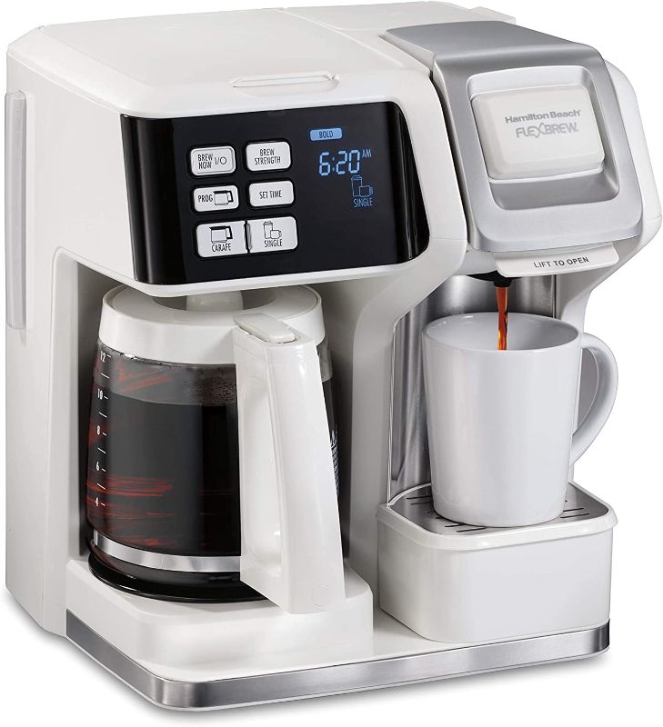 Photo 1 of ***PARTS ONLY*** Hamilton Beach FlexBrew Trio 2-Way Coffee Maker, Compatible with K-Cup Pods or Grounds, Combo, Single Serve & Full 12c Pot, White
