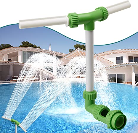 Photo 1 of Klleyna Water-Fountain Dual Spray Swimming-Pool-Accessories - Green Waterfall Cooler Above/Inground, Adjustable 2 in 1 Spray Nozzle, Pond Aerator for Circulation, Garden Sprinkle Feature Outdoor Decor