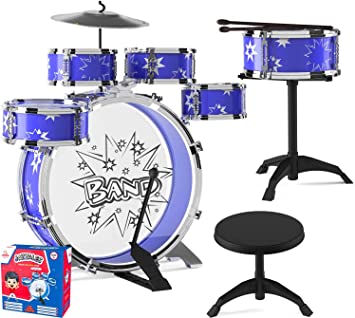 Photo 1 of EMAAS Kids Jazz Drum Set for Kids – 5 Drums, 2 Drumsticks, Kick Pedal, Cymbal Chair, Stool – Ideal Gift Toy for Kids, Teens, Boys & Girls - Stimulates Musical Talent Imagination and Creativity