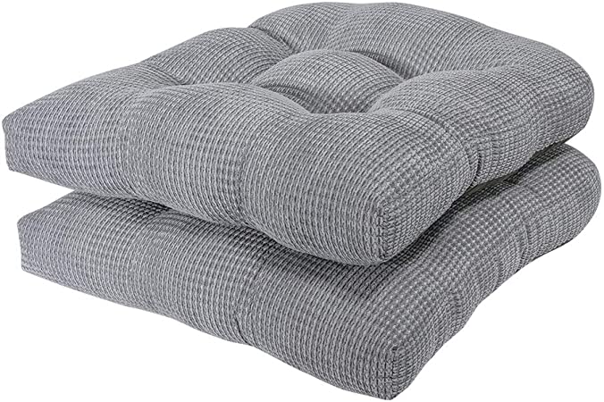 Photo 1 of Arlee - Tyler Chair Pad Seat Cushion, Memory Foam, Non-Skid Backing, Durable Fabric, Comfort and Softness, Reduces Pressure and Contours to Body, Washable, 15.5 x 15.5 Inches (Alloy Gray, Set of 2)