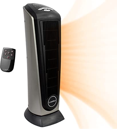 Photo 1 of Lasko Lasko-22 Digital Ceramic Oscillating Remote (751320) Tower Heater, 8.5x2033 L x 7.25x2033 W x 23x2033 H, Grey/Black ***NO REMOTE****DOES NOT OSCILLATE***