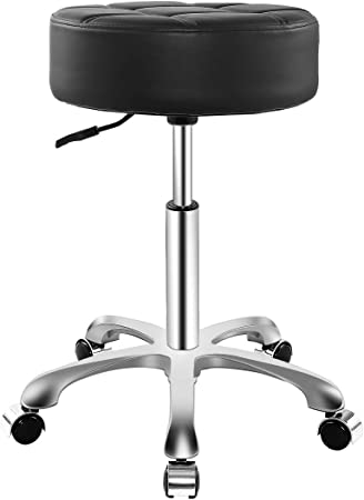 Photo 1 of Rolling Adjustable Stool for Work Medical Tattoo Salon Office,Heavy Duty Esthetician Hydraulic Chair Stool with Wheels (Black)