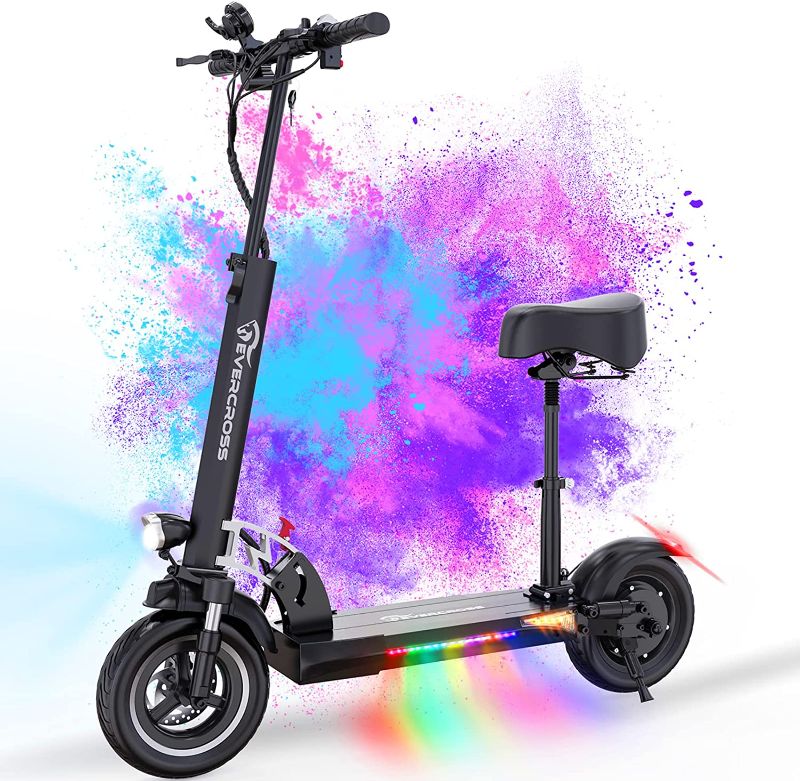 Photo 1 of EVERCROSS Electric Scooter, Electric Scooter for Adults with 800W Motor, Up to 28MPH & 25 Miles-10'' Solid Tires, Scooter for Adults with Seat & Dual Braking, Folding Electric Scooter for Adults Teens
