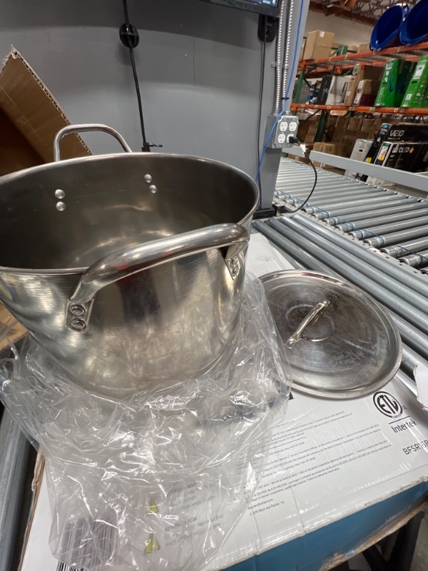 Photo 2 of 12-Quart Stainless Steel Stockpot - 18/8 Food Grade Heavy Duty Large Stock Pot for Stew, Simmering, Soup, Includes Lid, Dishwasher Safe, Works w/ Induction, Ceramic & Halogen Cooktops
