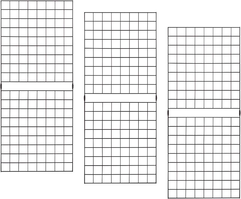 Photo 1 of 2’ x 5’ Black Grid Panels - Pack of 3 