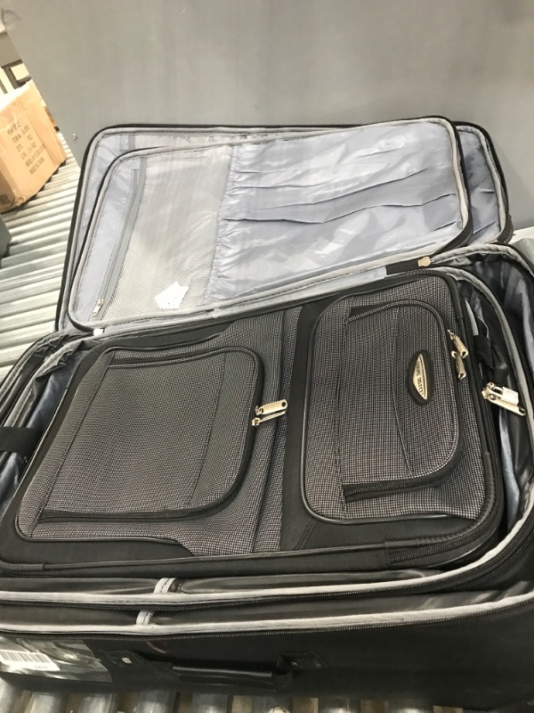 Photo 3 of **ZIPPER DAMAGE**
Travel Select Amsterdam Expandable Rolling Upright Luggage, Gray, 4-Piece Set