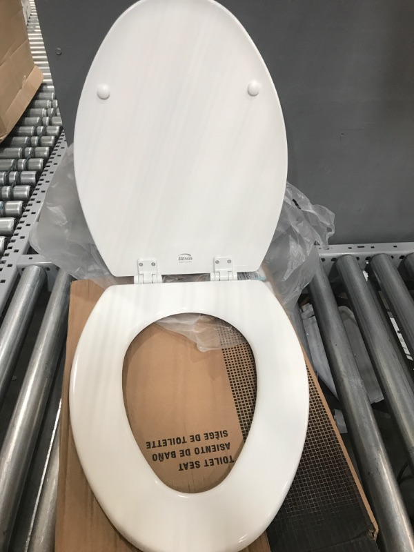Photo 1 of Bemis 1500EC Elongated White Wood Toilet Seat