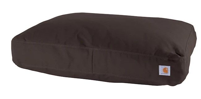 Photo 1 of Carhartt Dark Brown Durable Canvas Dog Bed, 28" L X 20" W