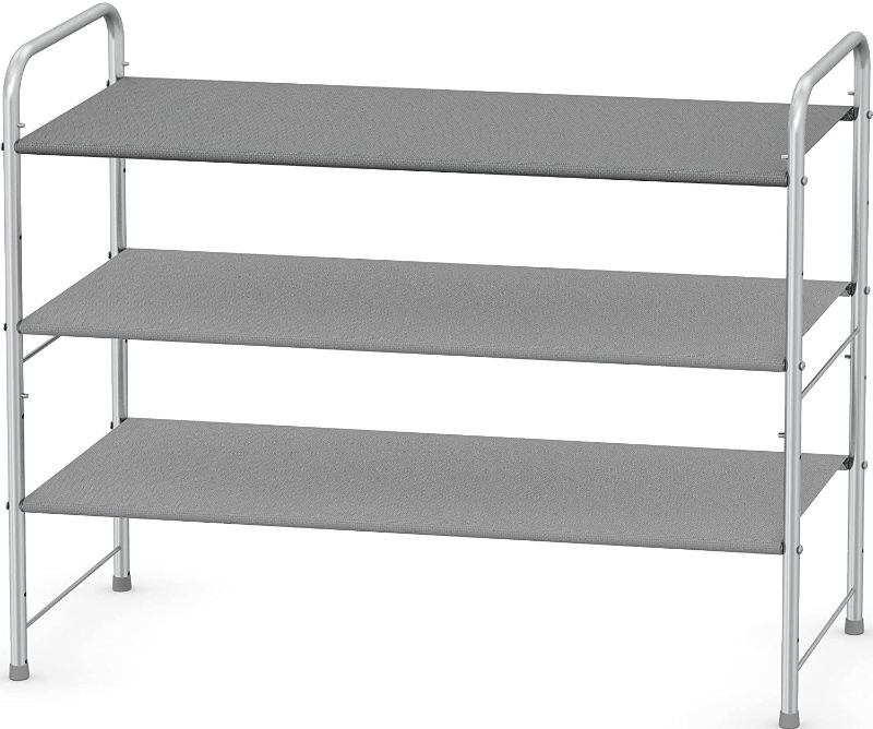 Photo 1 of  3-Tier Shoe Rack Storage Organizer, Grey
