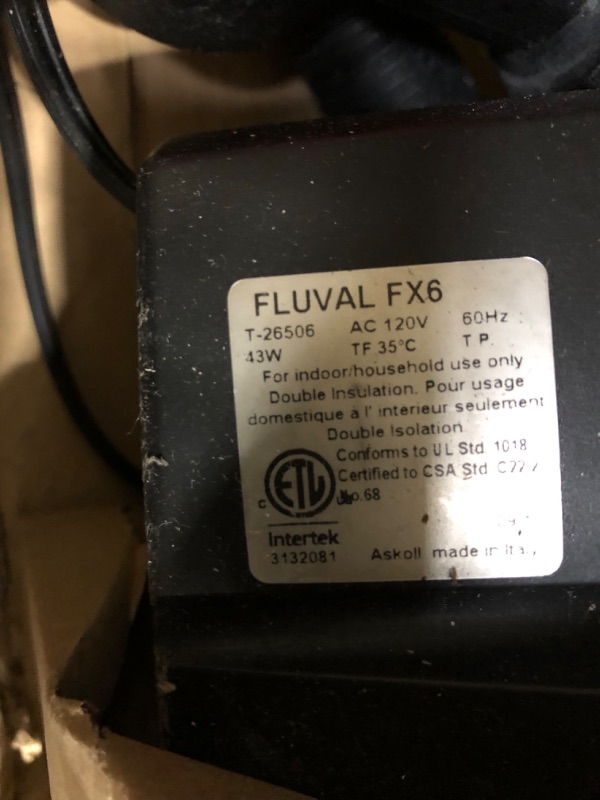 Photo 2 of parts only  Fluval FX6 Canister Filter
