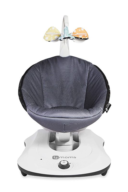 Photo 1 of 4moms rockaRoo Baby Swing, Compact Baby Rocker with Front to Back Gliding Motion, Cool Mesh Fabric, Dark Grey
