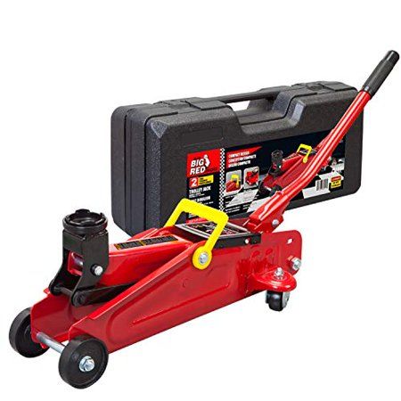 Photo 1 of BIG RED T820014S Torin Hydraulic Trolley Service/Floor Jack with Blow Mold Carrying Storage Case, 2 Ton (4,000 Lb) Capacity, Red