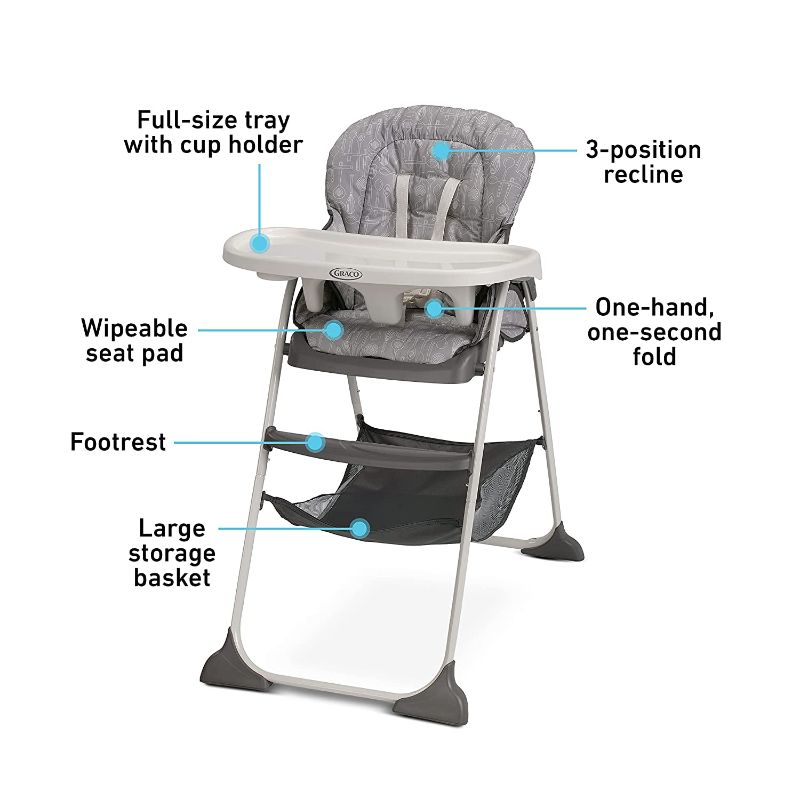 Photo 1 of Graco Slim Snacker High Chair, Ultra Compact High Chair, Whisk
