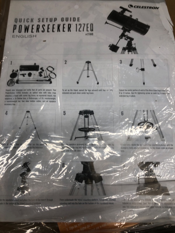 Photo 2 of Celestron 21049 PowerSeeker 127EQ Telescope 300x Magnification 5x24 Finderscope & SkyX Software