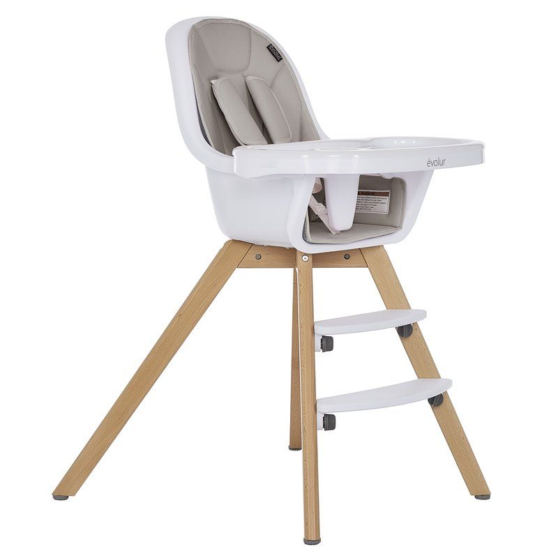 Photo 1 of Evolur Zoodle 3-in-1 High Chair Booster Feeding Chair with Modern Design Light Grey (Model #254)
