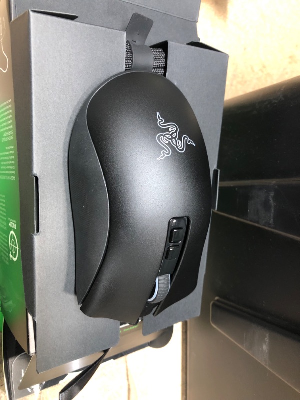 Photo 2 of Razer DeathAdder V2 Gaming Mouse: 20K DPI Optical Sensor - Fastest Gaming Mouse Switch - Chroma RGB Lighting - 8 Programmable Buttons - Rubberized Side Grips - Classic Black