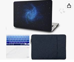 Photo 1 of KECC Compatible with MacBook Air 13'' Case 2022 2021 2020 A2337 M1 A2179 Retina Display + Touch ID Plastic Hard Shell + Keyboard Cover + Sleeve + Screen Protector + Dust Plug (Blue)