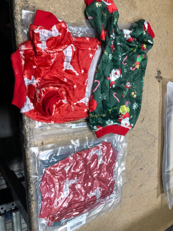 Photo 1 of Bundle of 2 
2 Pieces Christmas Dog Pajamas Xmas Shirt Pet Warm Sleeping Clothes Christmas Dog Pajamas Shirts for Home Wearing Holiday Party Decorations
Brand: Xuniea Small