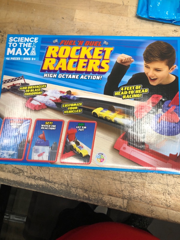 Photo 2 of Be Amazing! Toys Science to The Max DIY Rocket Race Car Science Experiment for Kids & Teens - STEM Chemistry Kit for Boys and Girls - Make Your Own Water Race Rocket with Race Track for Ages 8+