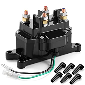 Photo 1 of 12V 250A Winch Solenoid Relay Contactor Thumb Truck for ATV UTV 2000-5000lbs Winch with 6 Protecting Caps - Ovsor