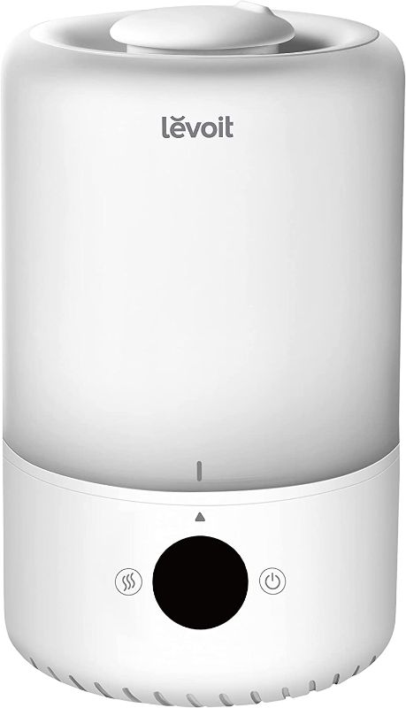 Photo 1 of LEVOIT Ultrasonic Cool Mist Humidifiers, Adjustable 360° Rotation Nozzle, Auto Safety Shut Off, Lasts Up to 25 Hours, Filter Free, Optional LED Display Light, 3L, White