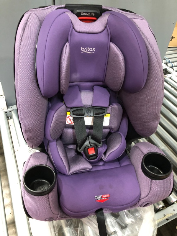 Photo 3 of Britax One4Life ClickTight All-in-One Car Seat – 10 Years of Use – Infant, Convertible, Booster – 5 to 120 Pounds - SafeWash Fabric, Plum
