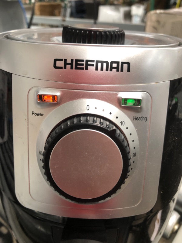 Photo 2 of CHEFMAN Small, Compact Air Fryer Healthy Cooking, 2 Qt, Nonstick, User Friendly and Adjustable Temperature Control w/ 60 Minute Timer & Auto Shutoff, Dishwasher Safe Basket, BPA - Free, Black
