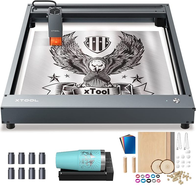 Photo 1 of xTool D1 36w Higher Accuracy Laser Engraver with Material Box, 5w-7.5w Laser Cutter and Engraver Machine, Support LightBurn, Laser Engraver for Wood and Metal, Vinyl, Acrylic, Paper(17"x15.98")
