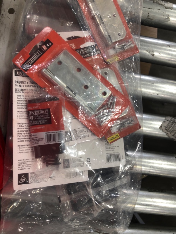 Photo 1 of (NO REFUNDS )- BUNDLE OF  20  ASSORTED  DOOR  HINGES, HARDWARE  , DOOR STOPPERS ,SPRING DOOR STOPS & HINGE PINS **DIFFERENT  SIZES & COLORS**
