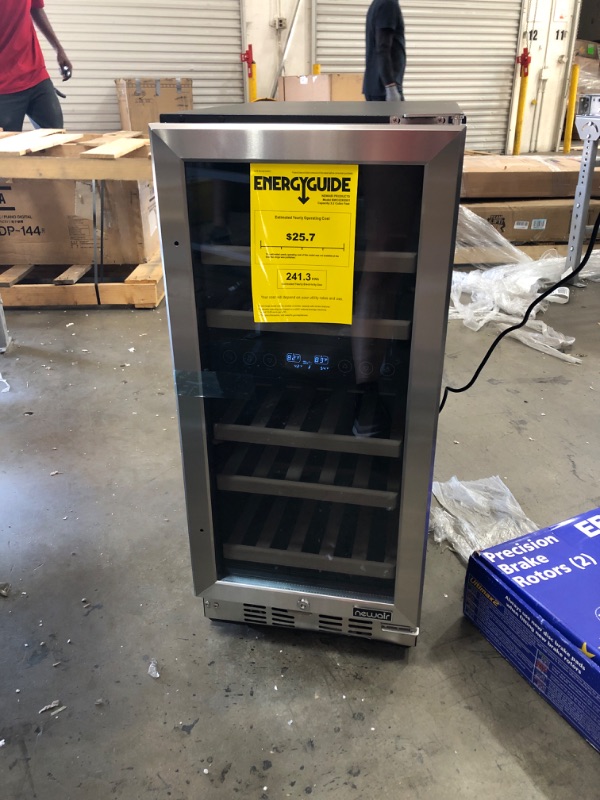 Photo 2 of NewAir 15” Built-in 29 Bottle Dual Zone Compressor Wine Fridge - Stainless Steel, Recessed Kickplate - Stainless steel
