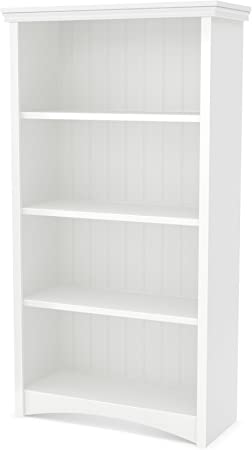 Photo 1 of South Shore 4-Shelf Storage Bookcase, Pure White
