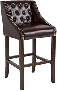 Photo 1 of 2-Flash Furniture 30" Brown Leather/Wood Stool