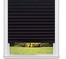 Photo 1 of 2pkc-Redi Shade Inc 1817205 Blackout Pleated Paper Shade, 48 Inch x 72 Inch, Black
