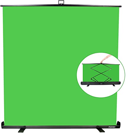 Photo 1 of FUDESY Green Screen, 77 x 74 Collapsible Chromakey Panel for Backdrop Removal, Portable Retractable for Tiktok Video, Live Game, Aluminum Base,Wrinkle Resistant Fabric,Pull-up Style,Auto-Locking Frame
