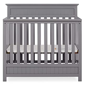 Photo 1 of Dream On Me Harbor 4-in-1 Convertible Mini Crib in Storm Grey, Greenguard Gold Certified
