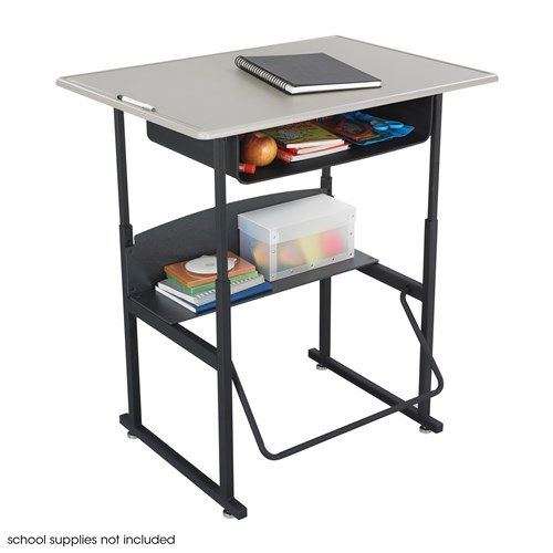 Photo 1 of AlphaBetter® Adjustable-Height Stand-Up Desk, 36 x 24" Standard Top, Book Box and Swinging Footrest Bar
